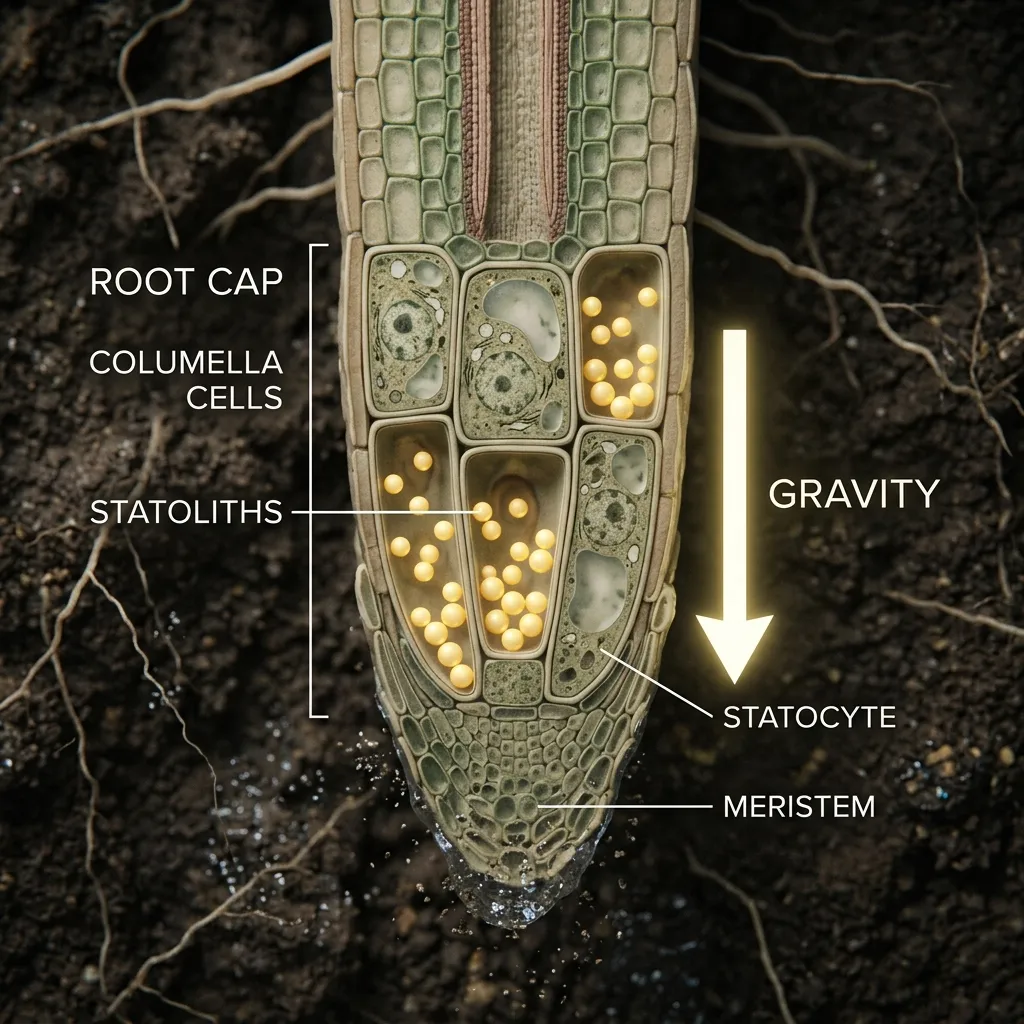 Biological Balance: How sinking starch marbles (statoliths) tell a plant which way is down